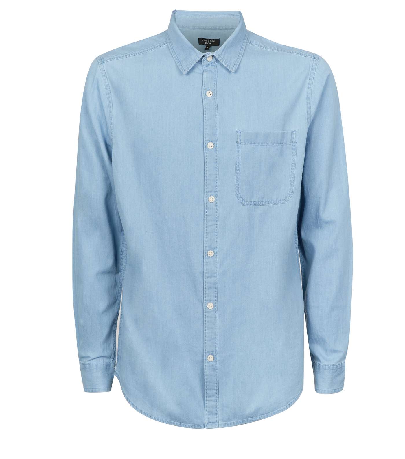 Pale Blue Long Sleeve Denim Shirt  Image 4