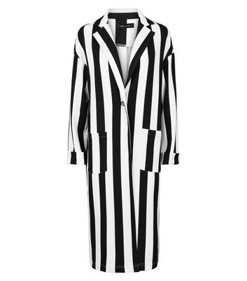 Black and white striped coat online