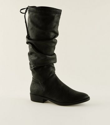 new look flat knee high boots