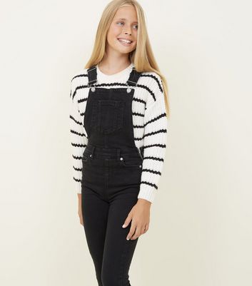 New look sales black dungarees