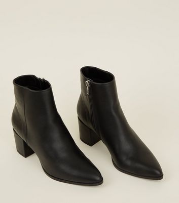 new look black block heel ankle boots