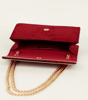 Burgundy Chain Strap Shoulder Bag New Look