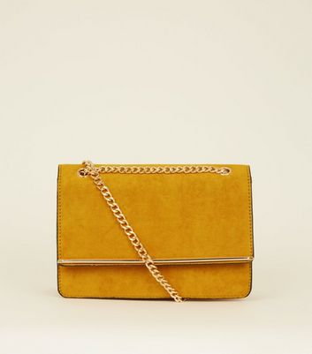 Mustard Chain Strap Shoulder Bag New Look