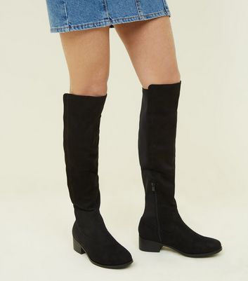 Girls black store knee high boots