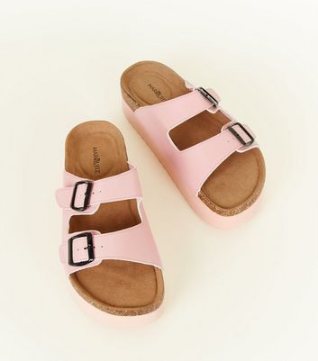 pink footbed sandals