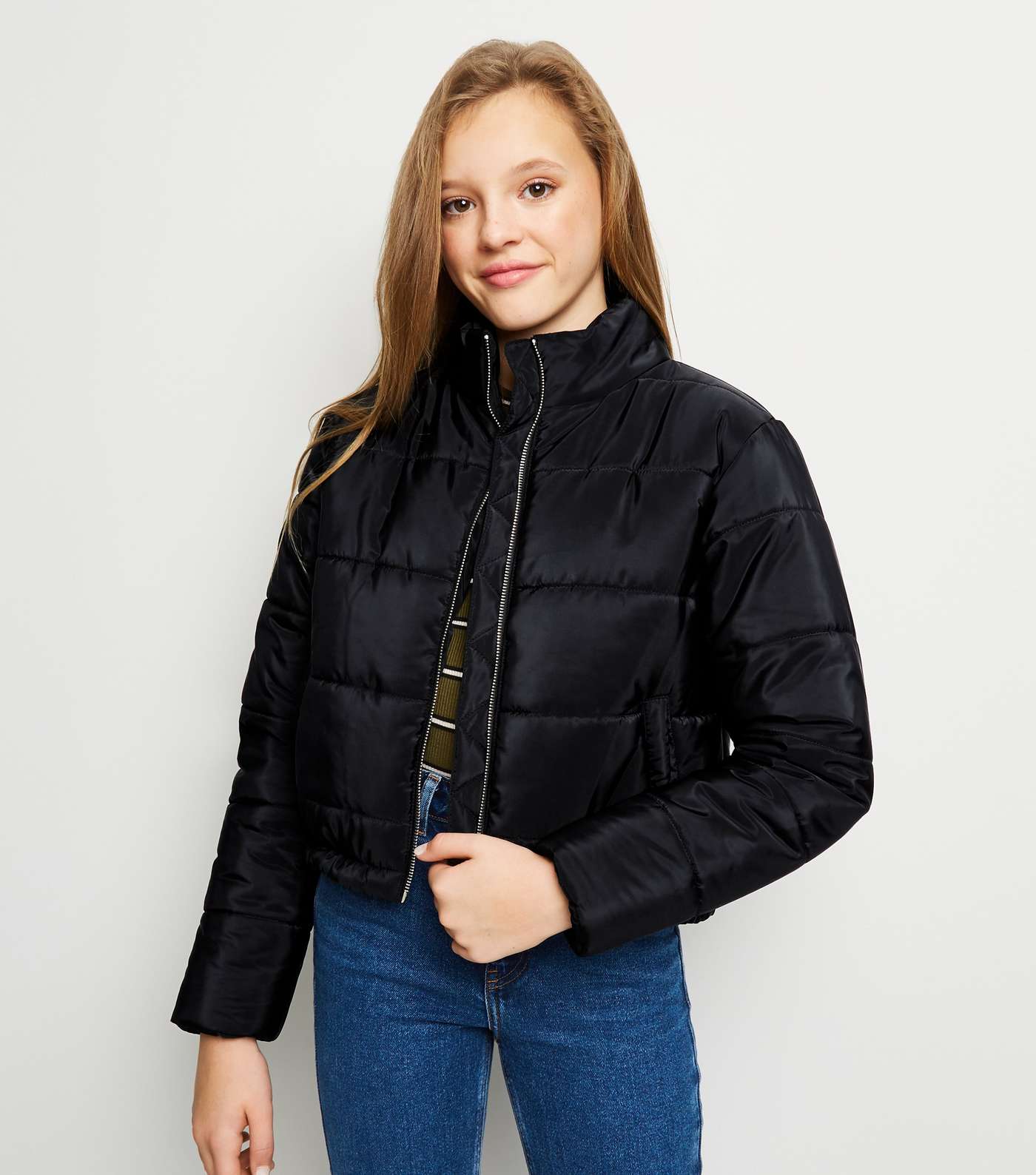 Girls Black Puffer Jacket 