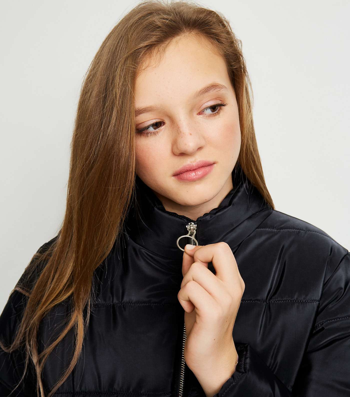 Girls Black Puffer Jacket  Image 5