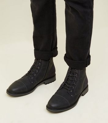 mens black army boots