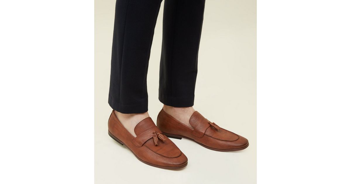 Tan Tassel Trim Loafers New Look