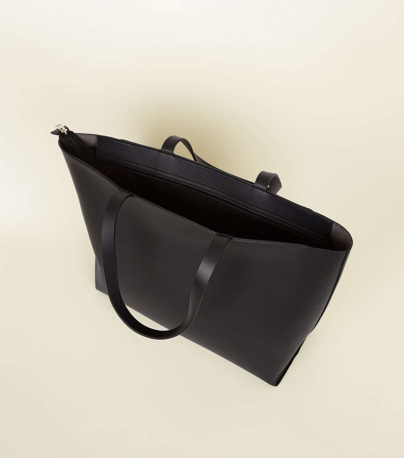 Khaki Leather-Look Colour Block Tote Bag Image 5