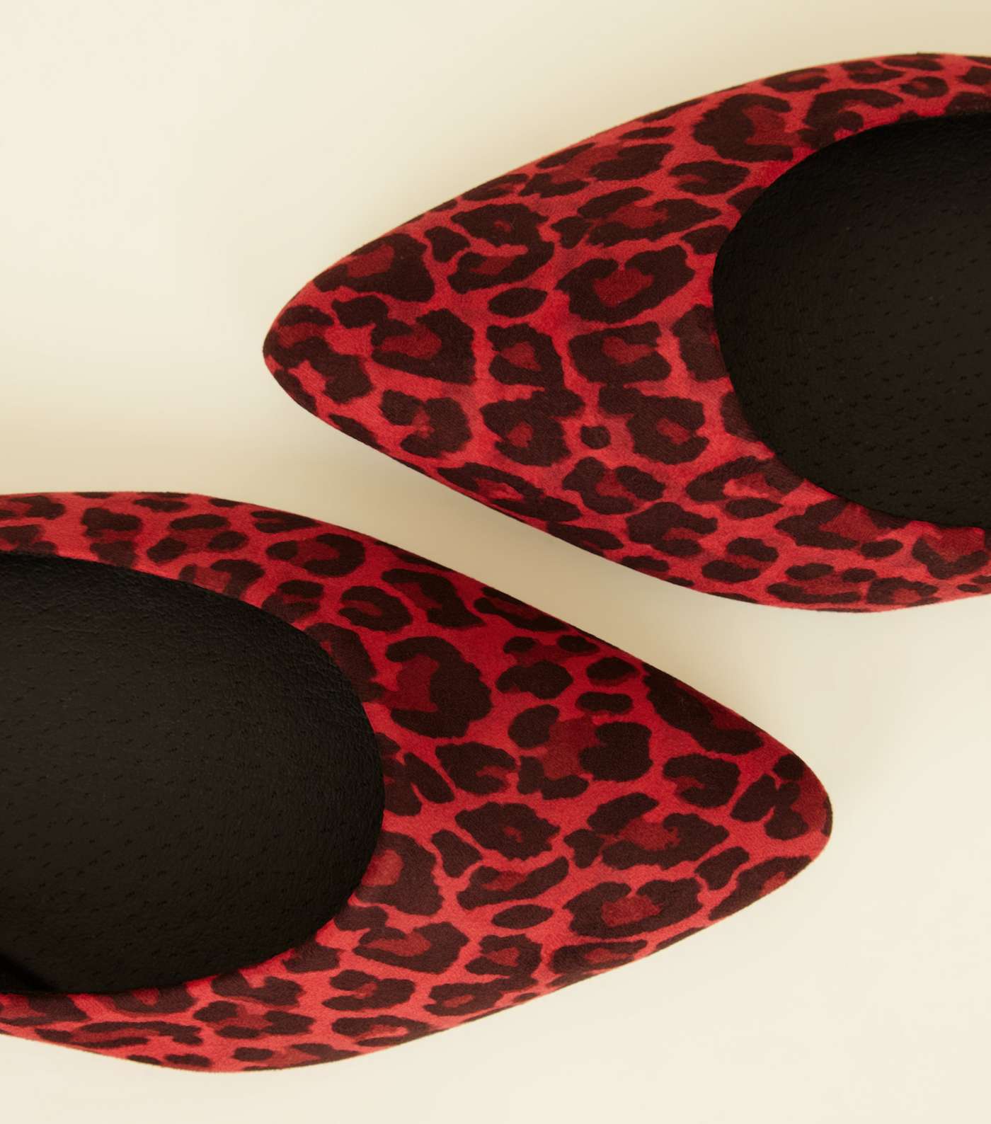 Red Suedette Leopard Print Pointed Pumps Image 4