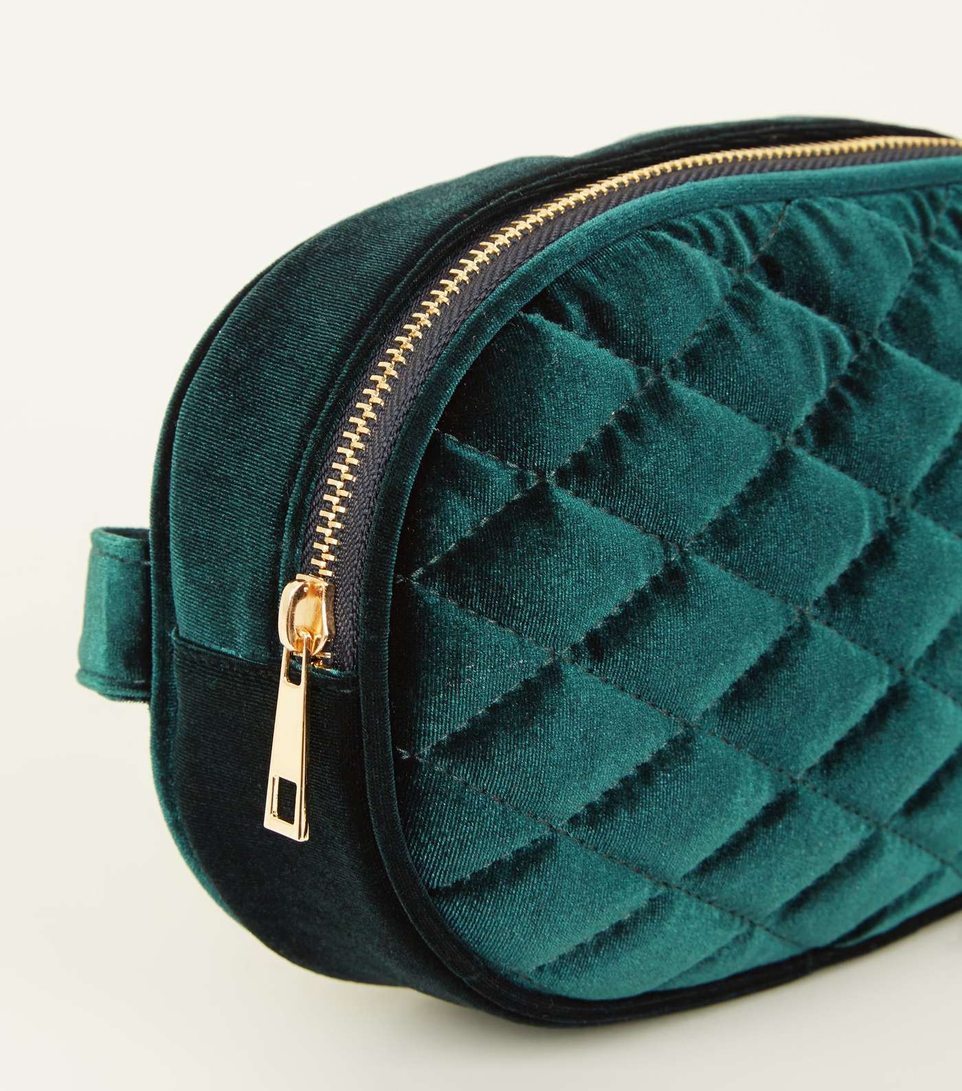 Dark Green Quilted Velvet Bum Bag Image 4