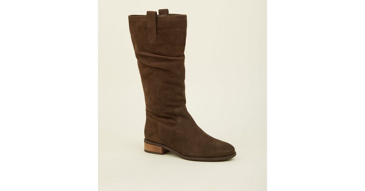 brown boots skinny calf