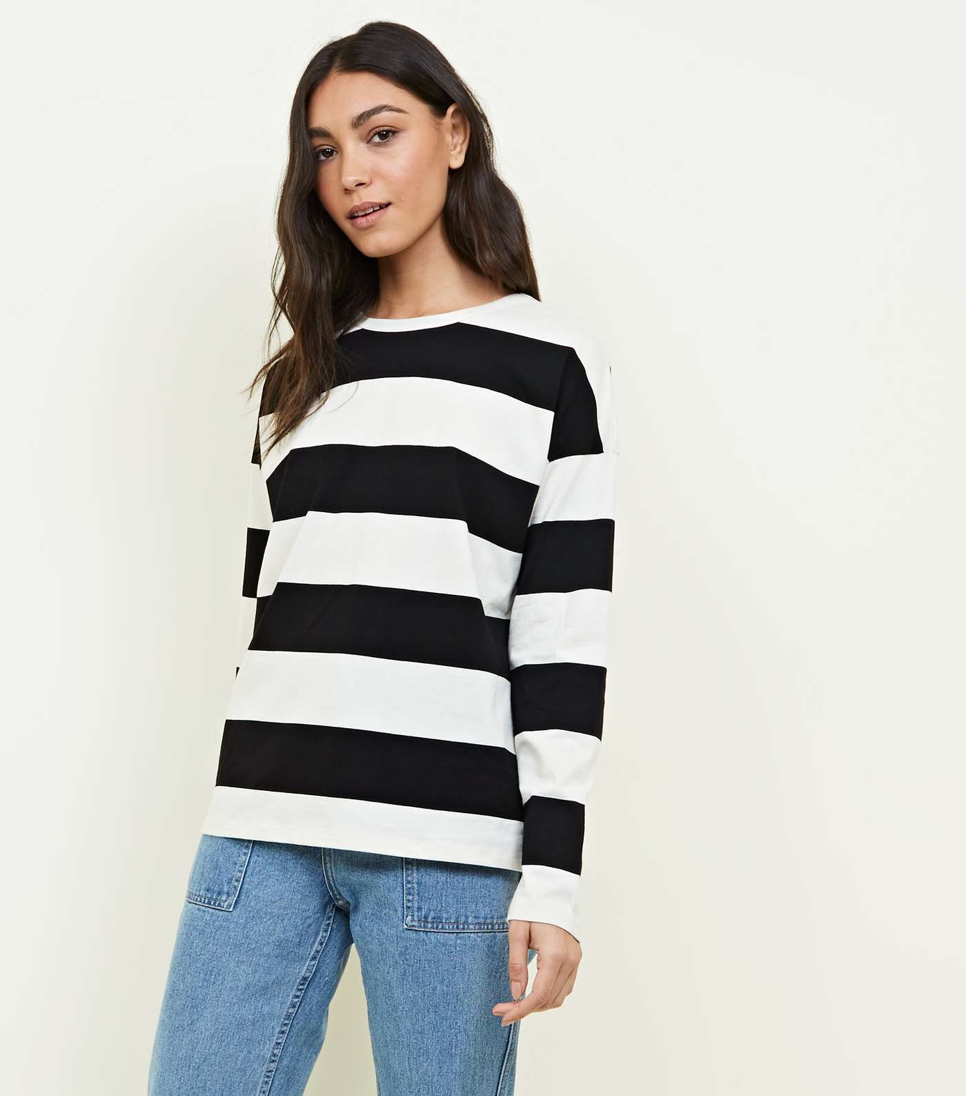 Off White Stripe Slouchy Rugby Top