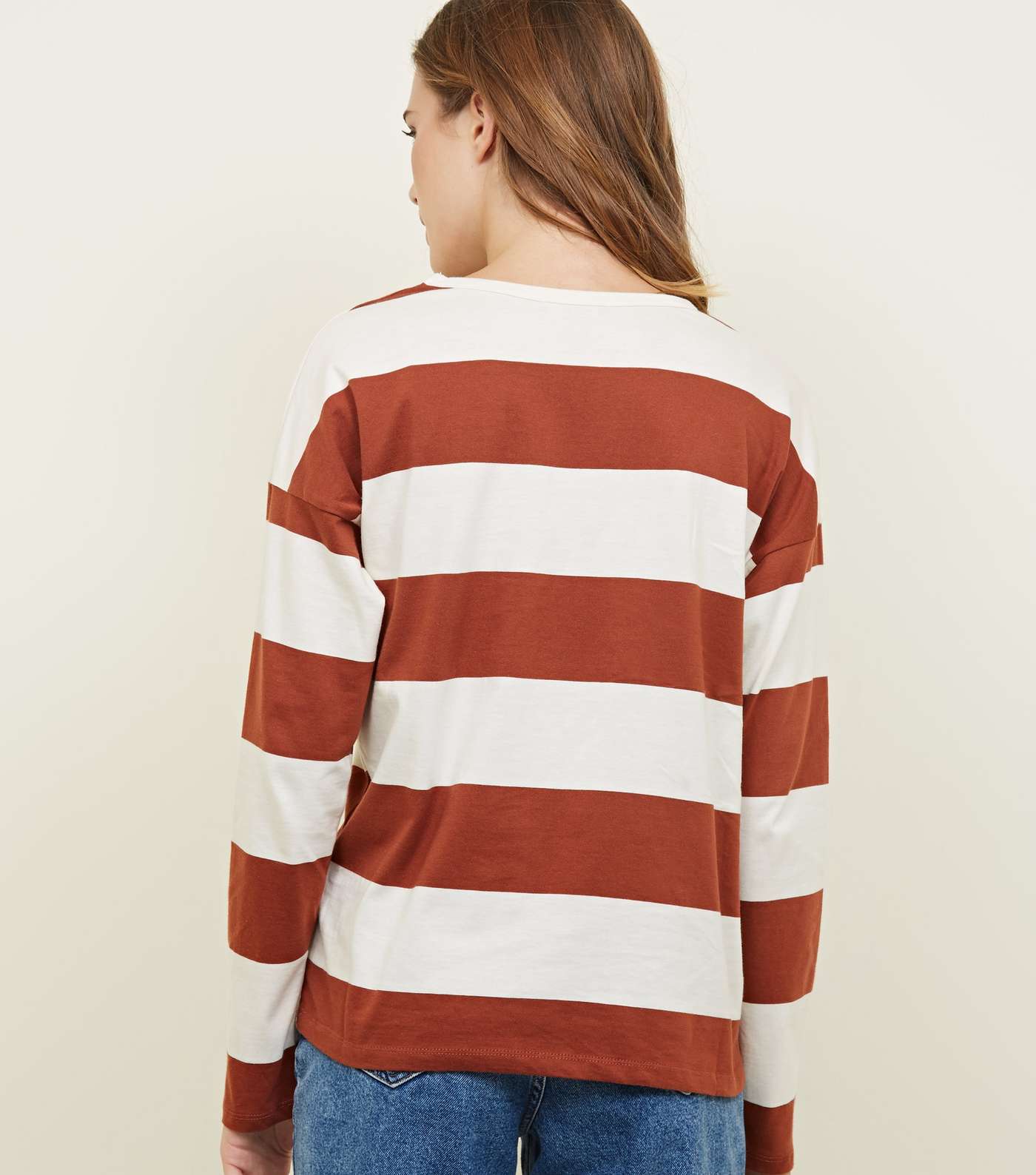 Rust Stripe Slouchy Rugby Top Image 3