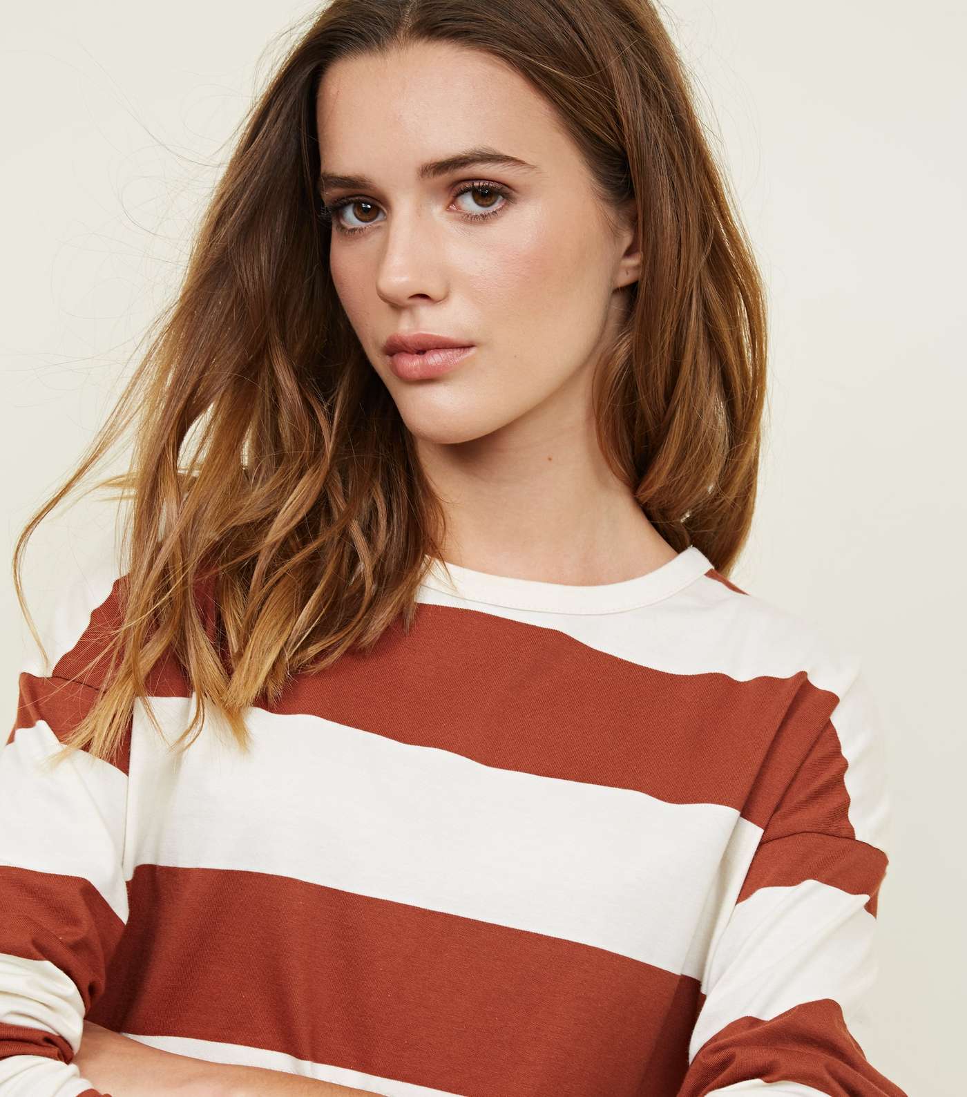 Rust Stripe Slouchy Rugby Top Image 5
