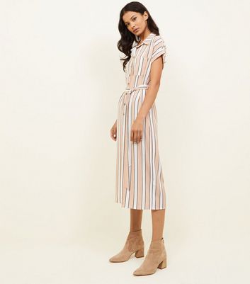 new look striped shirt dress