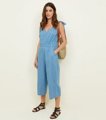 denim culotte jumpsuit