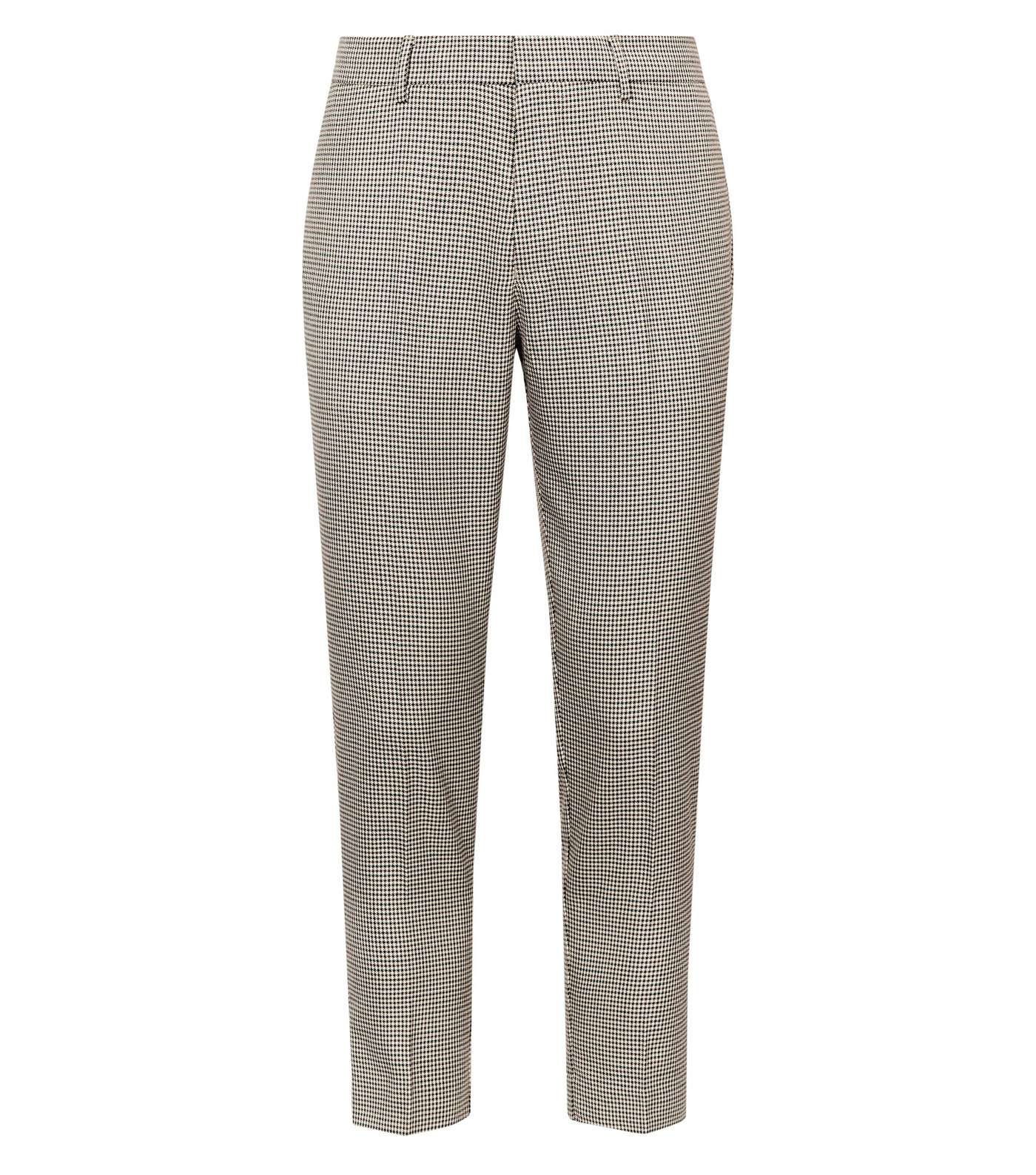 Stone Houndstooth Check Slim Fit Trousers Image 4