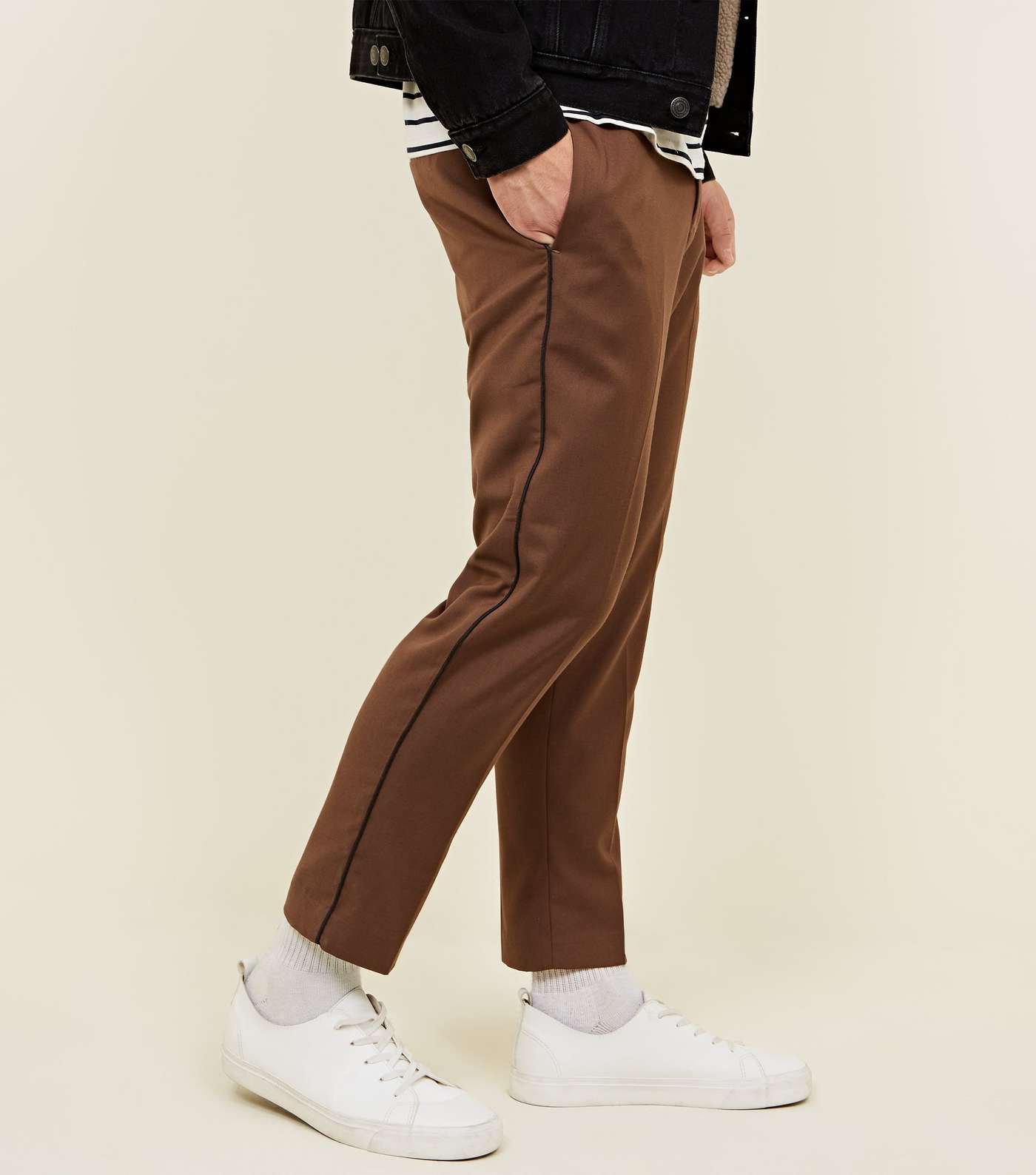 Tan Side Piped Trousers