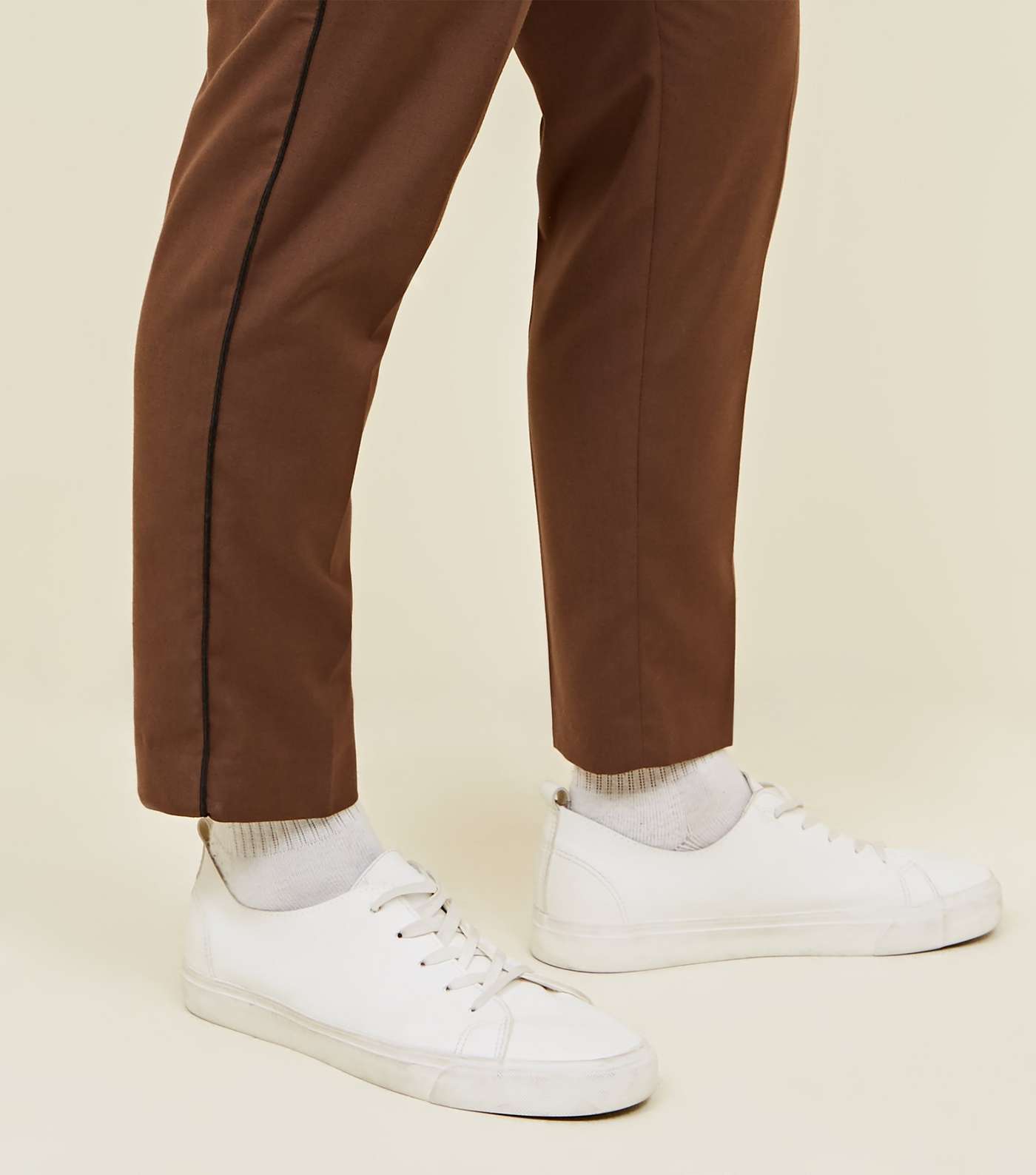 Tan Side Piped Trousers Image 5