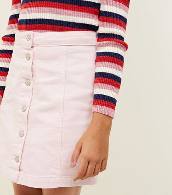 Pink denim skirt new look hotsell