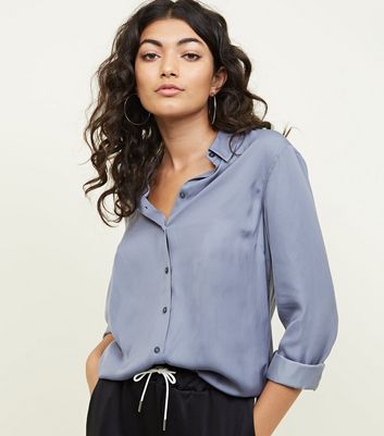 satin grey blouse