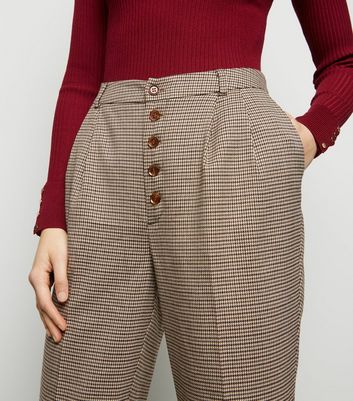 womens brown houndstooth pants