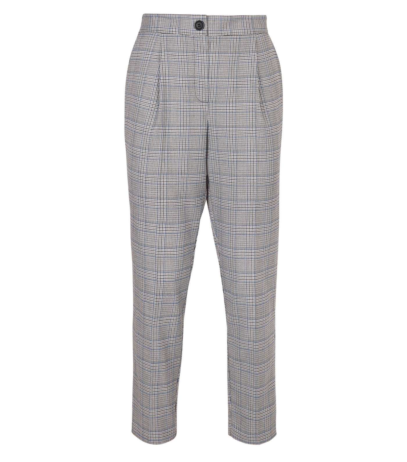Black Prince of Wales Check Tapered Trousers  Image 4