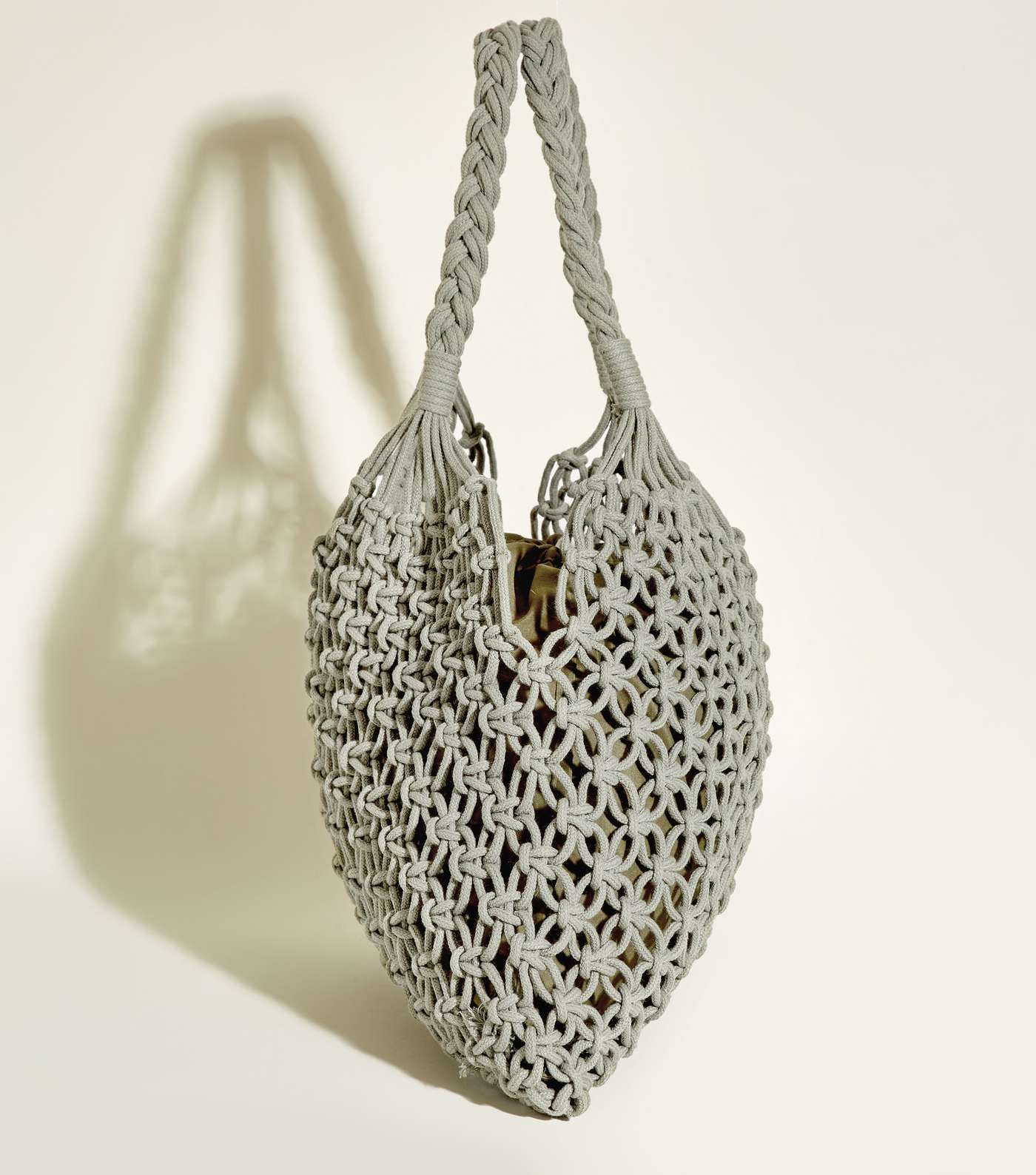 Olive Crochet Tote Bag  Image 3