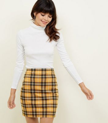 mustard skirt new look