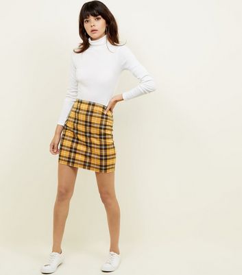 Mustard Check Mini Skirt | New Look