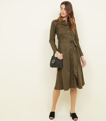 midi shirt dress long sleeve