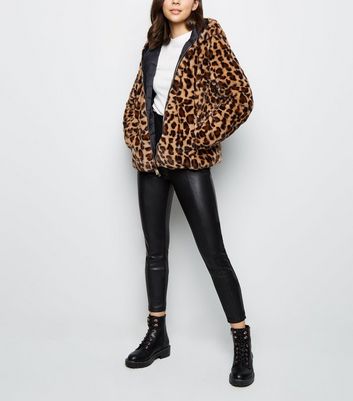 reversible leopard print coat