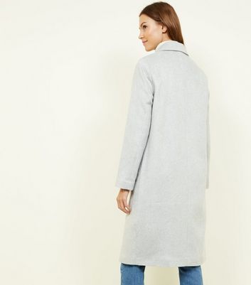 new look fluffy grey coat