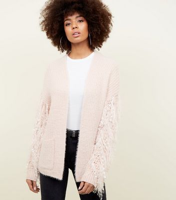 New look pink fluffy cardigan best sale