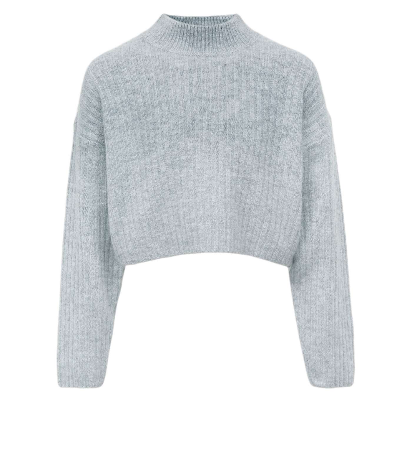 Girls Grey Soft Brushed Knitted Jumper  Image 4