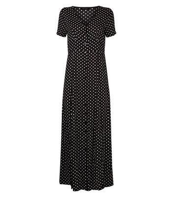 new look black and white polka dot dress