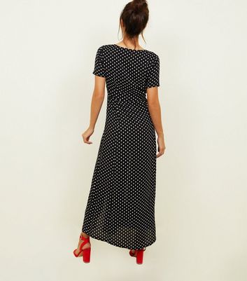 new look black polka dot dress