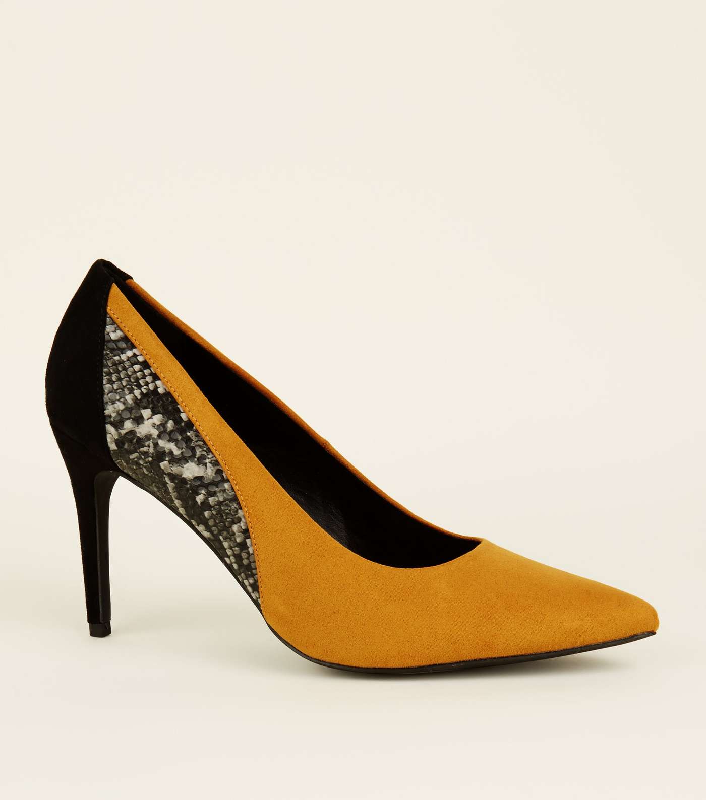 Mustard Suedette Faux Snake Panel Courts