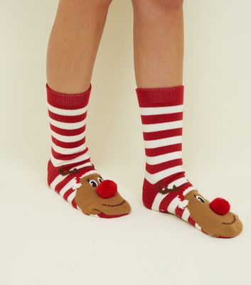 reindeer sock slippers