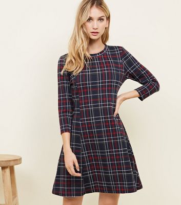 Long sleeve tartan sales dress