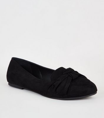 black bow loafers