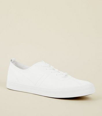 White Lace Up Trainers | New Look