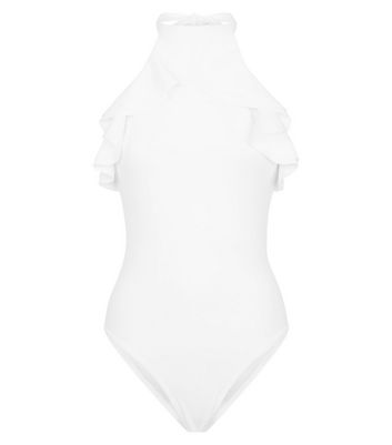 white halter top bodysuit
