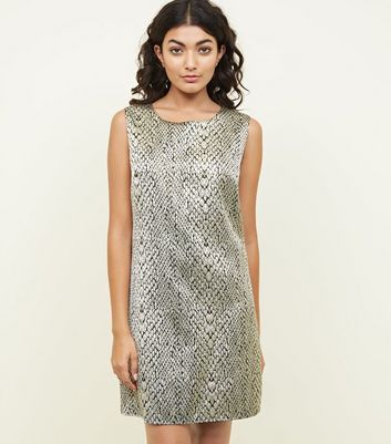 snake print shift dress