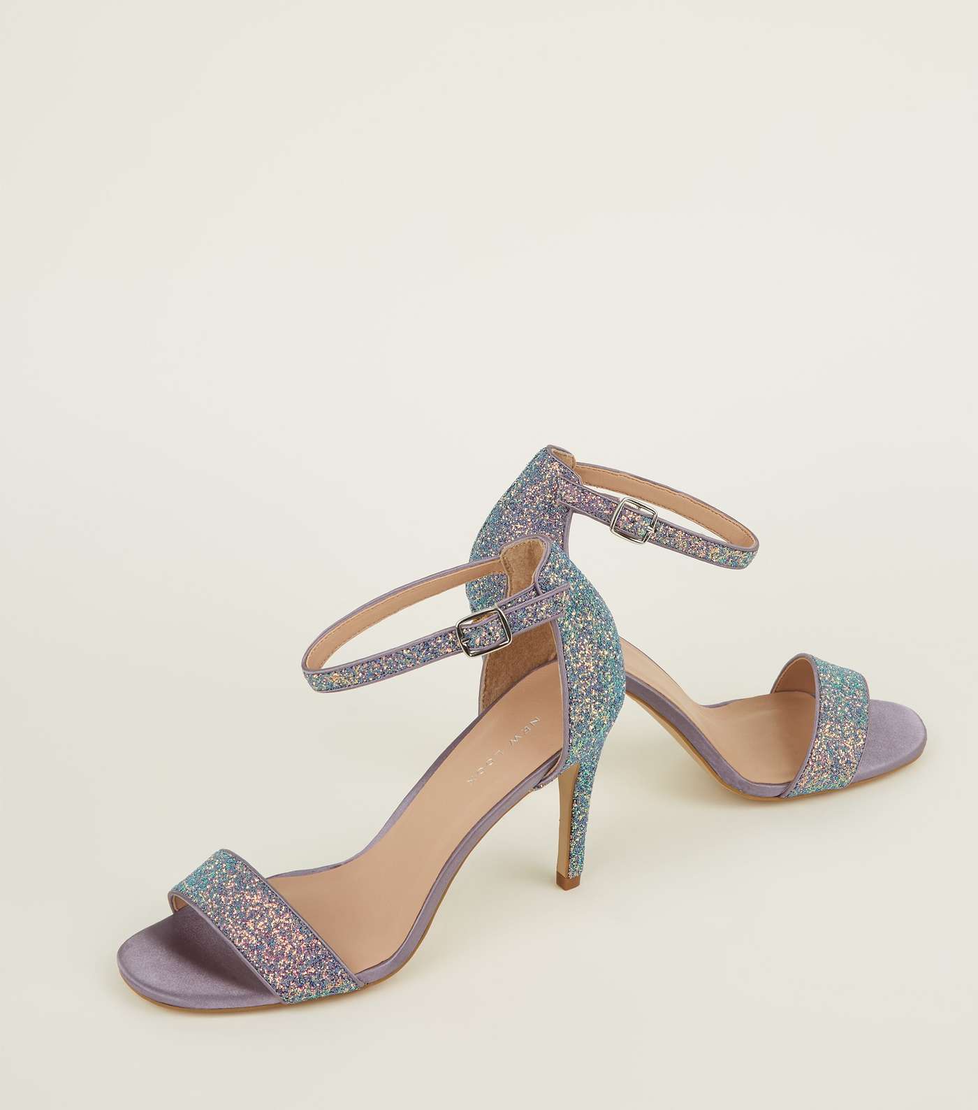 Purple Glitter Ankle Strap Stilettos Image 4