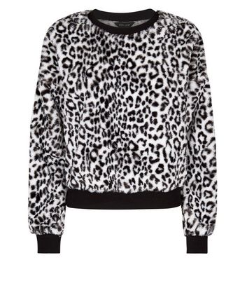 white leopard print sweatshirt