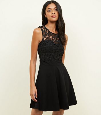 ladies black skater dress