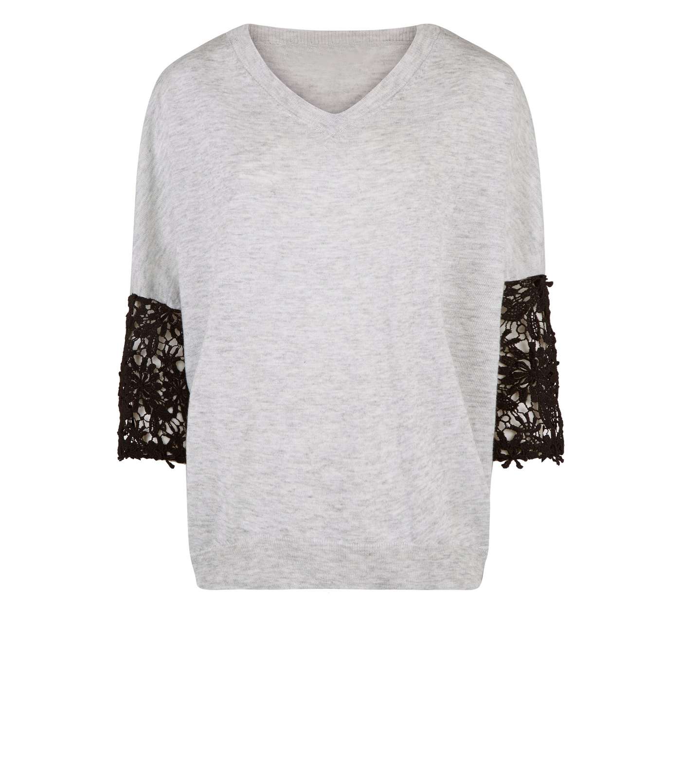 Mela Grey Lace Sleeve Jumper  Image 4